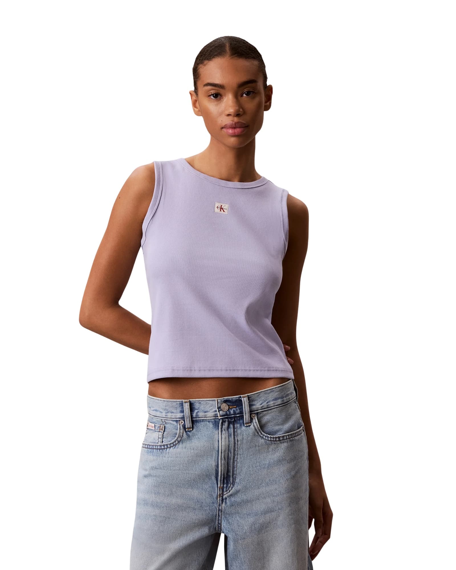Calvin Klein Woven Label Baby Rib Tank