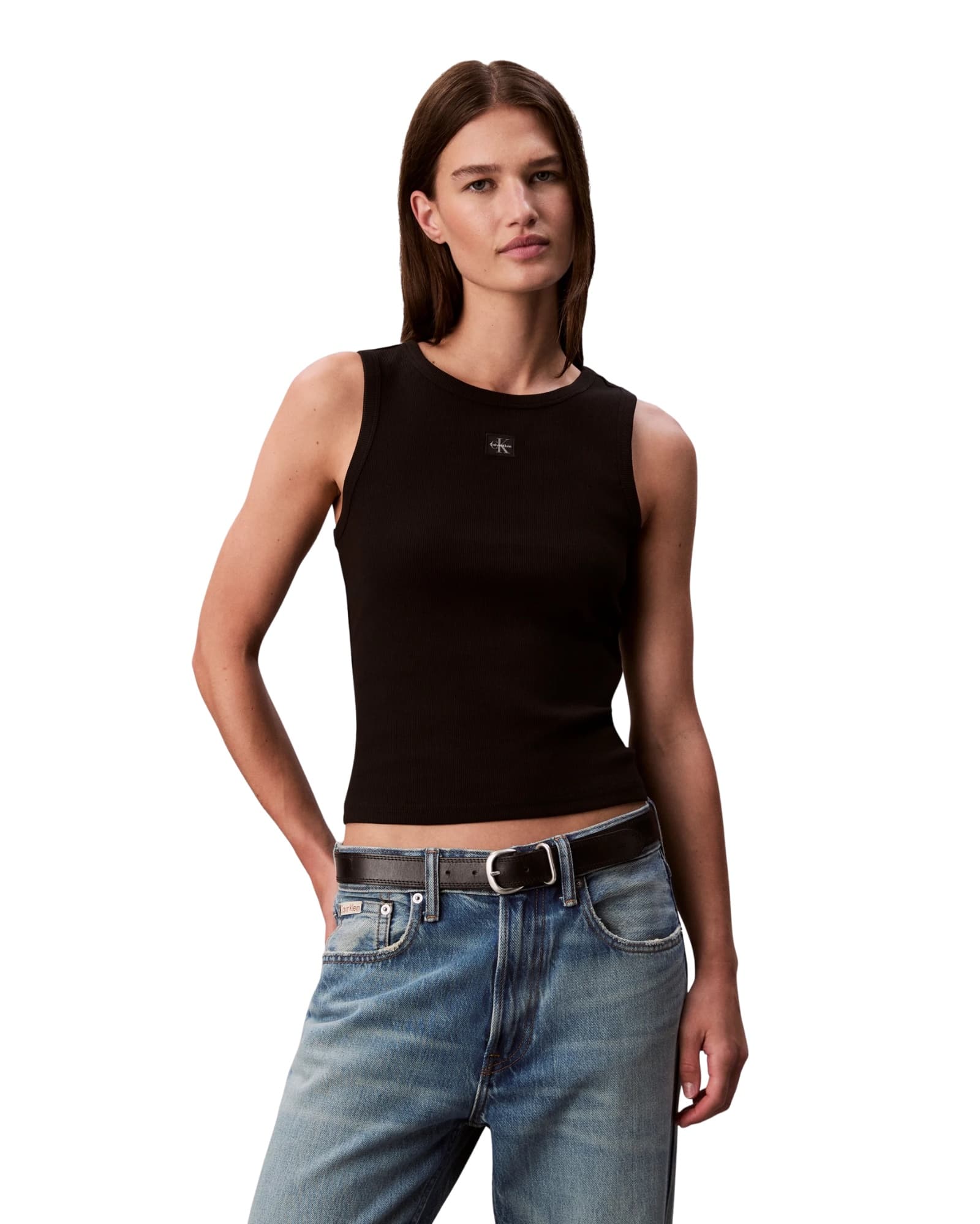 Calvin Klein Woven Label Baby Rib Tank