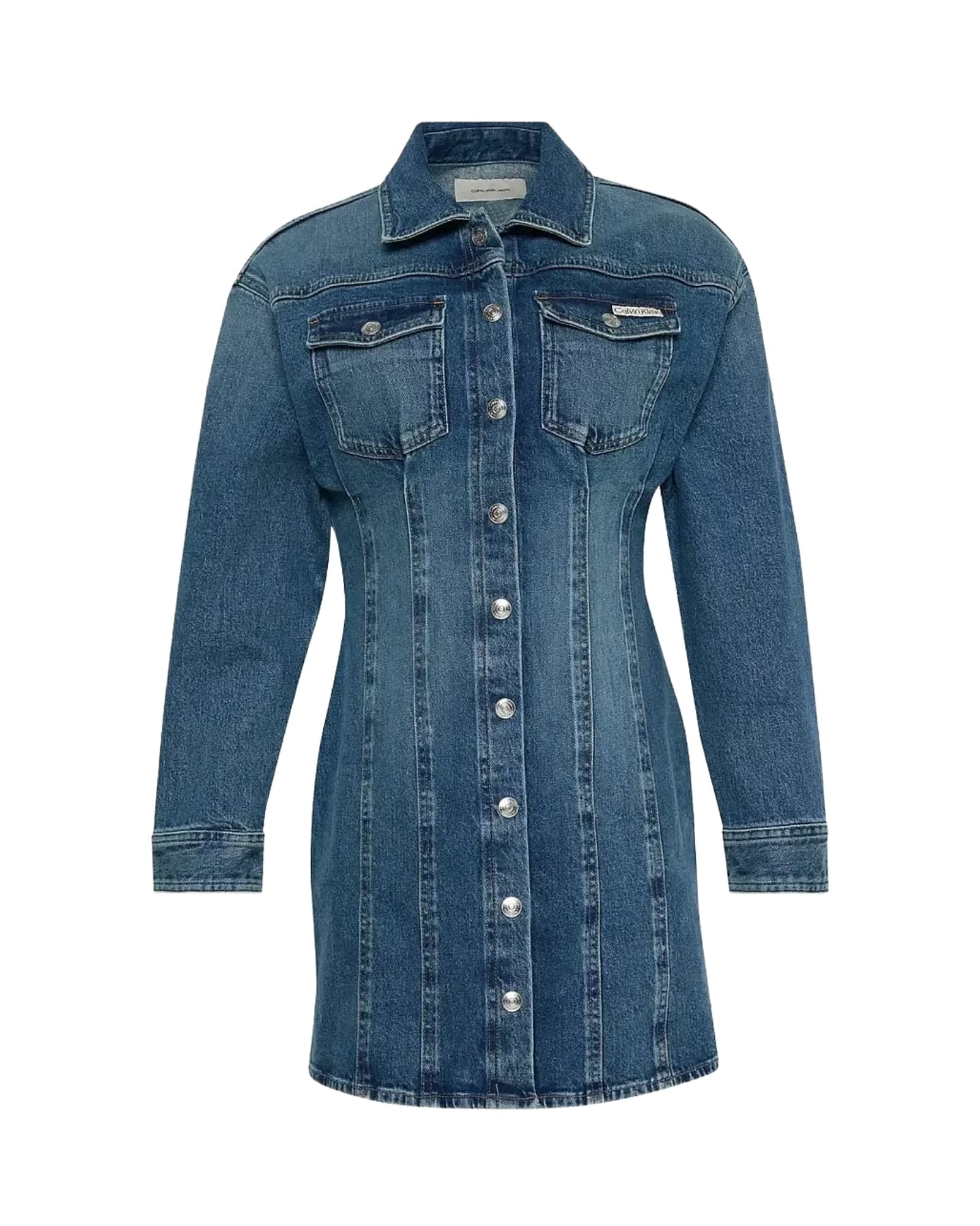 Calvin Klein LS Denim Mini Dress Cold Springs