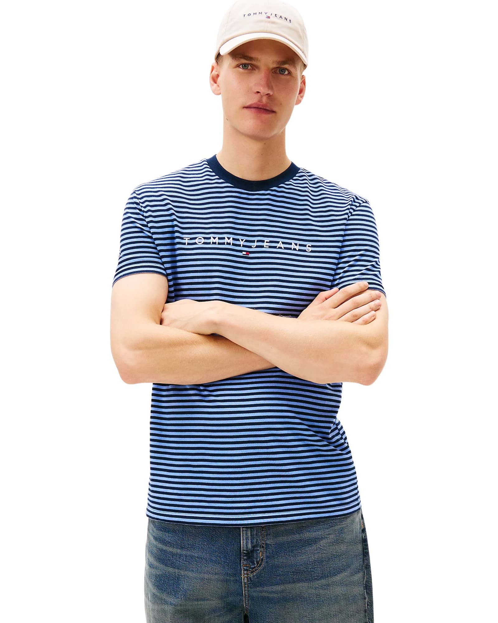 Tommy Jeans Reg Linear Stripe SS Tee Light Horizon Stripe