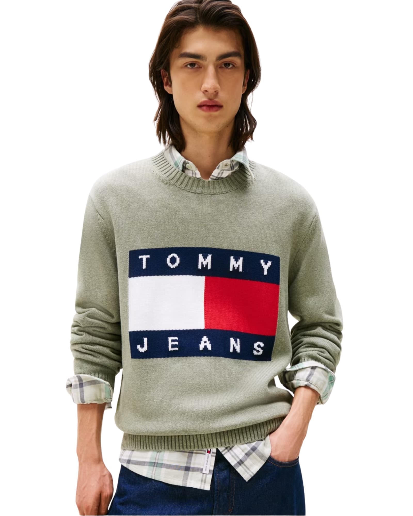 Tommy Jeans Reg Melange Flag Sweater