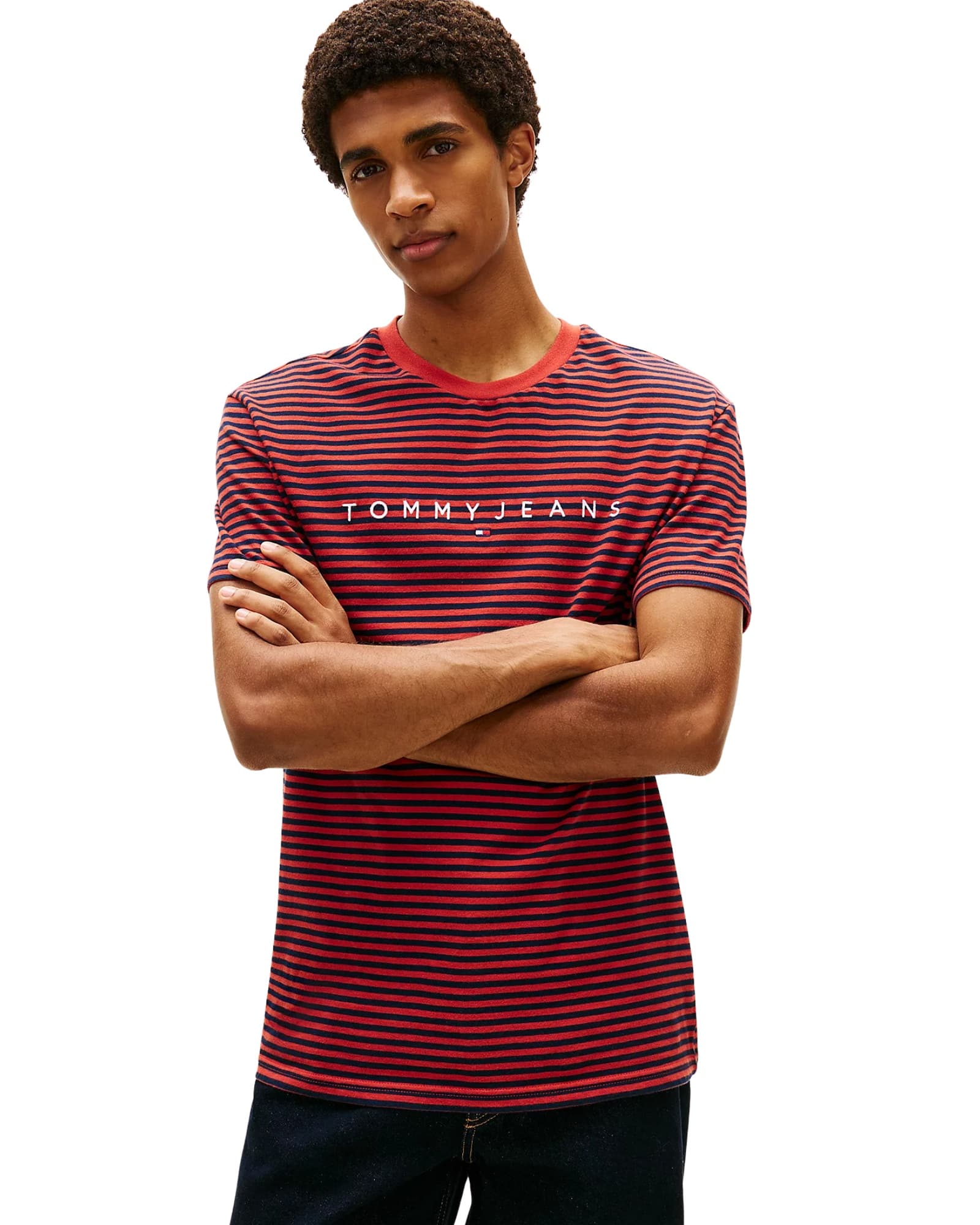 Tommy Jeans Reg Linear Stripe SS Tee Light Horizon Stripe