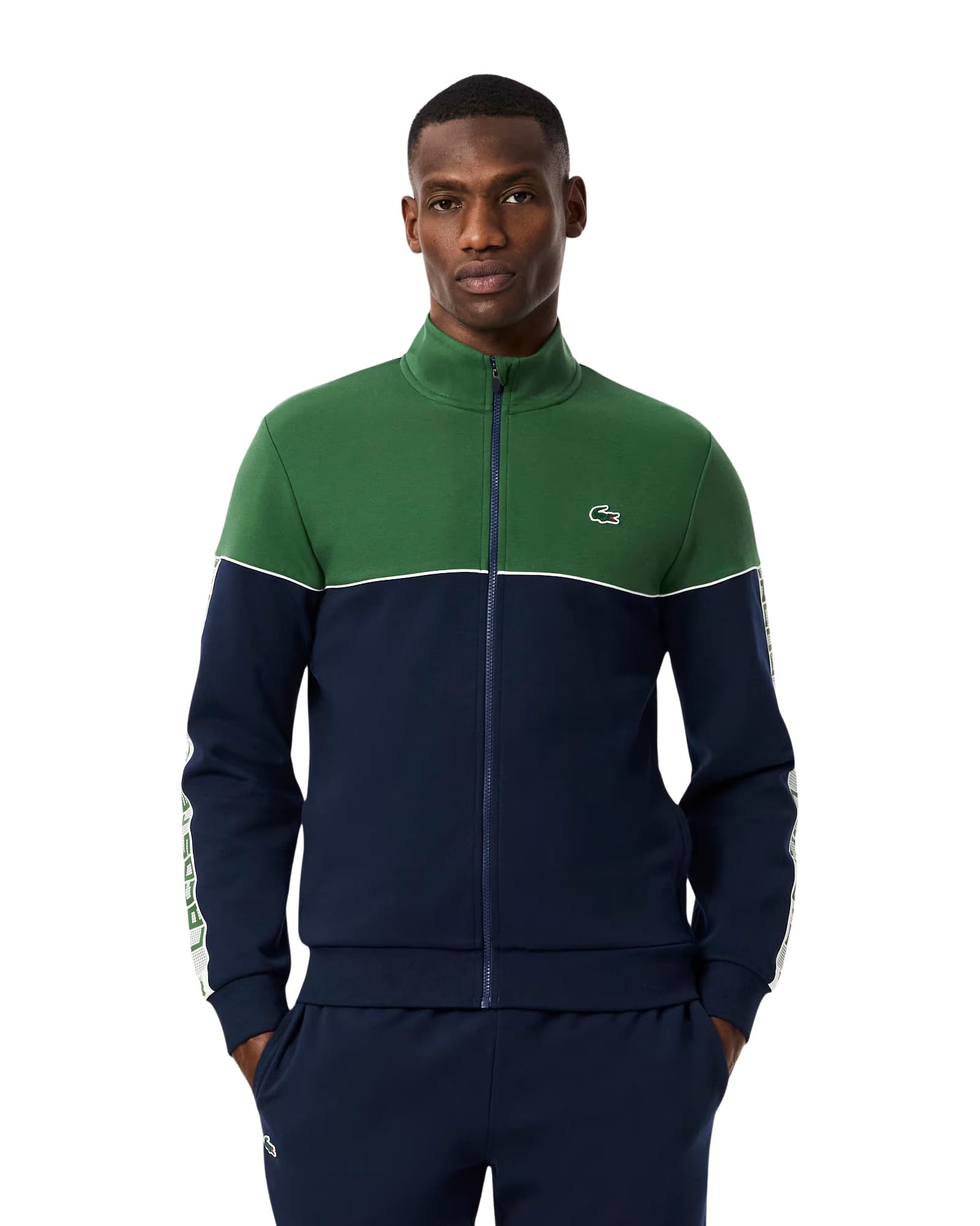 Sweat-shirt ras du cou sport à rayures logo Lacoste