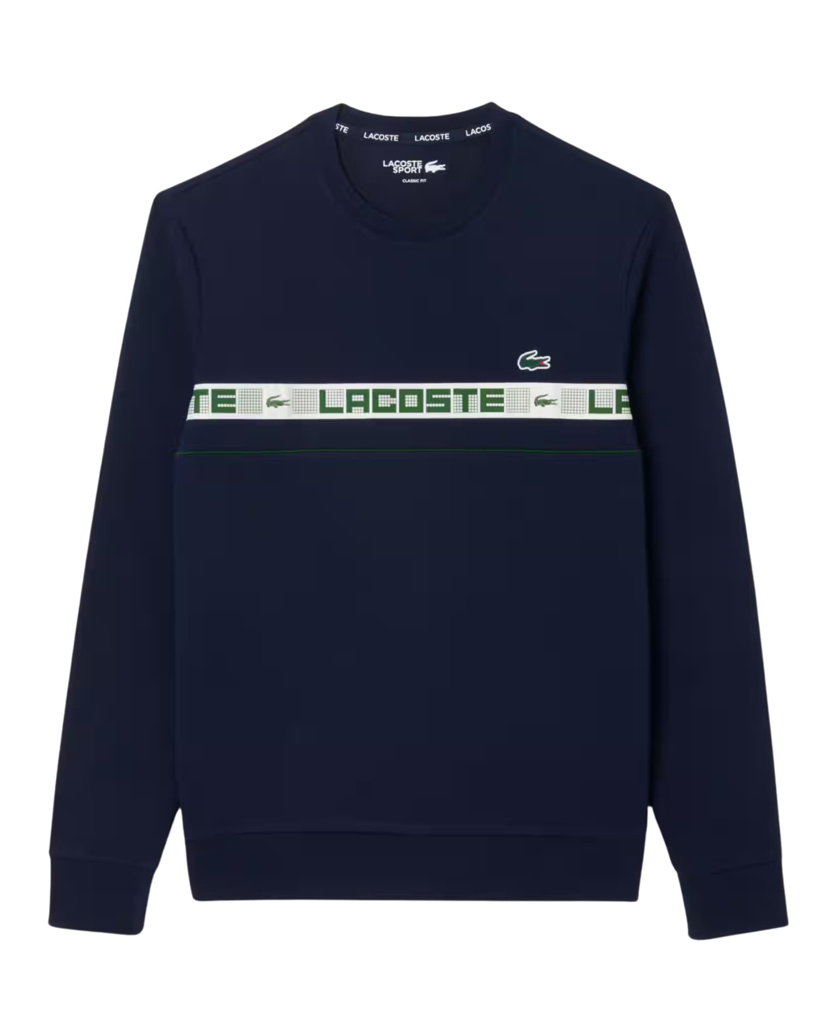 Sweat-shirt ras du cou sport à rayures logo Lacoste variant