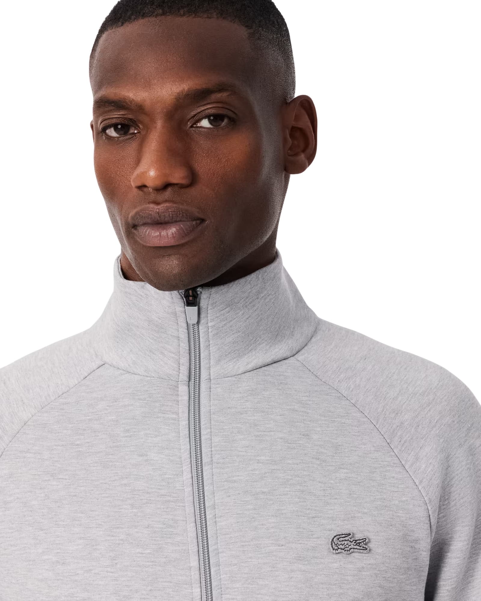 Sweat-shirt en molleton brossé de coton coupe classique