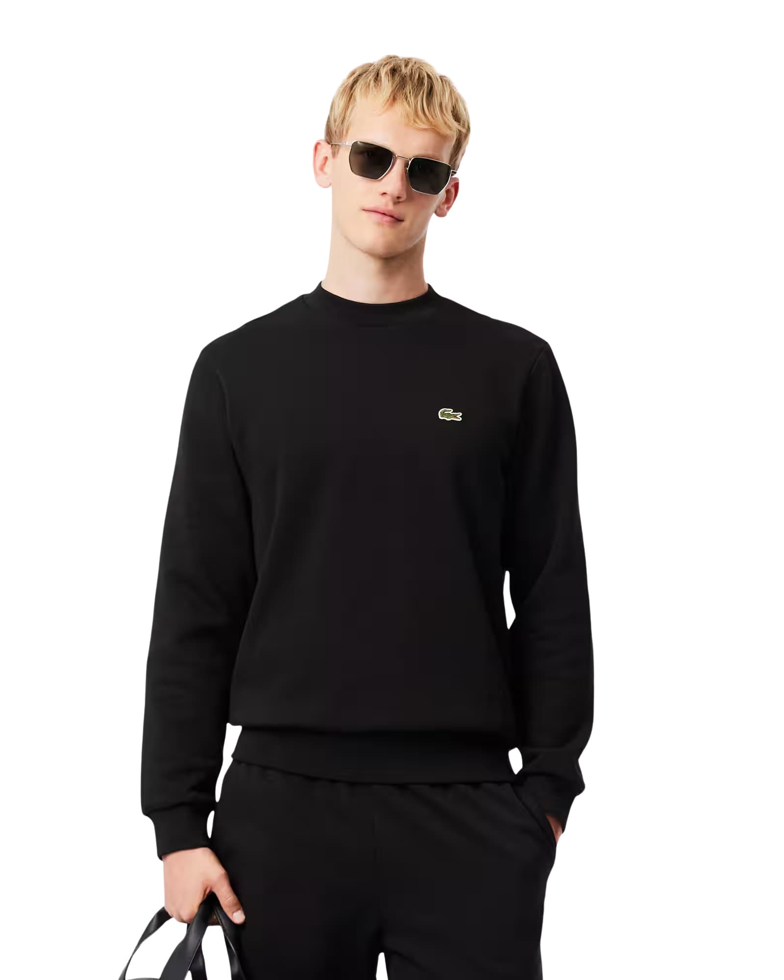 Sweat-shirt en molleton brossé de coton coupe classique