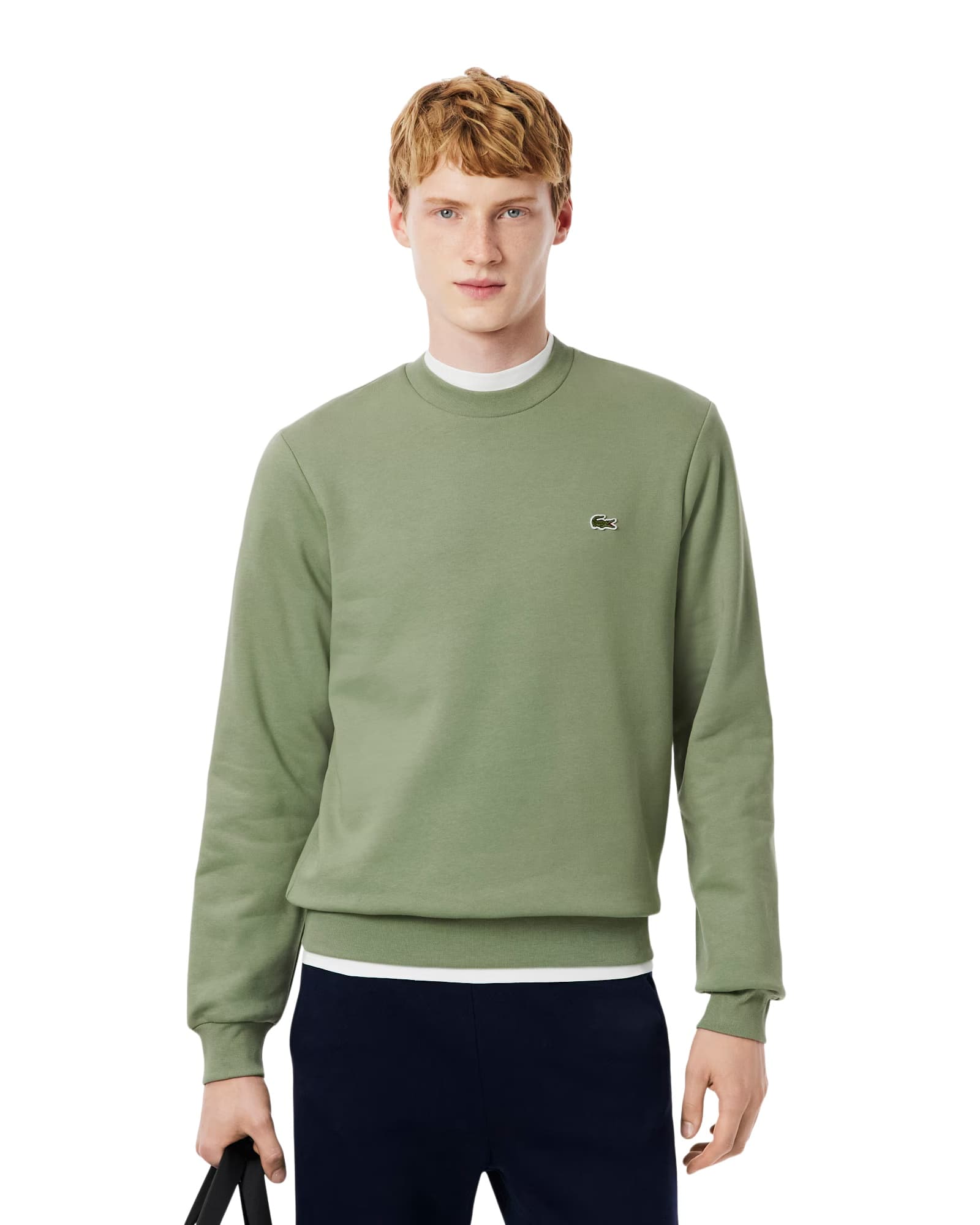 Lacoste Classic Fit pamut bolyhozott polár pulóver