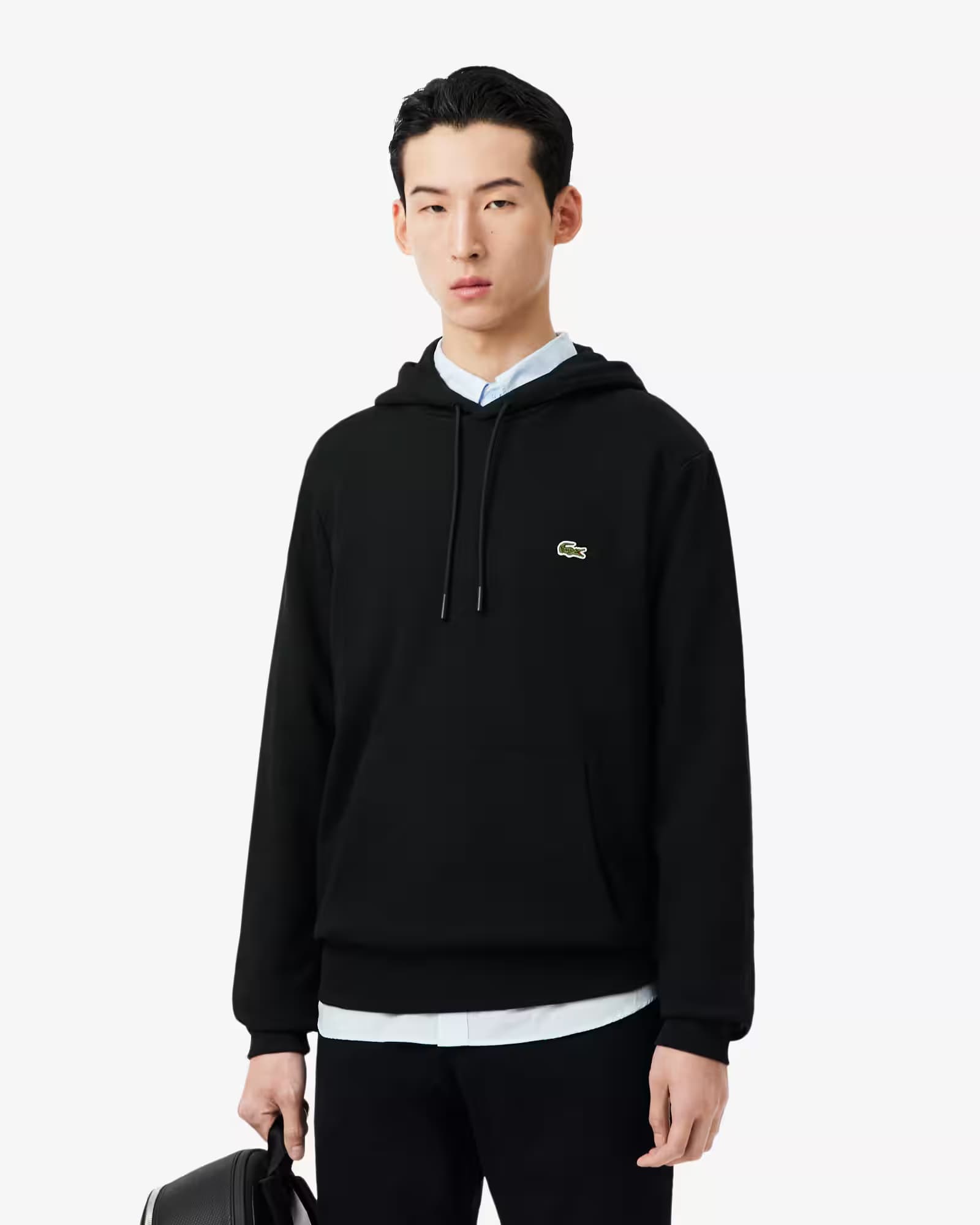 Lacoste Classic Fit polár kapucnis pulóver