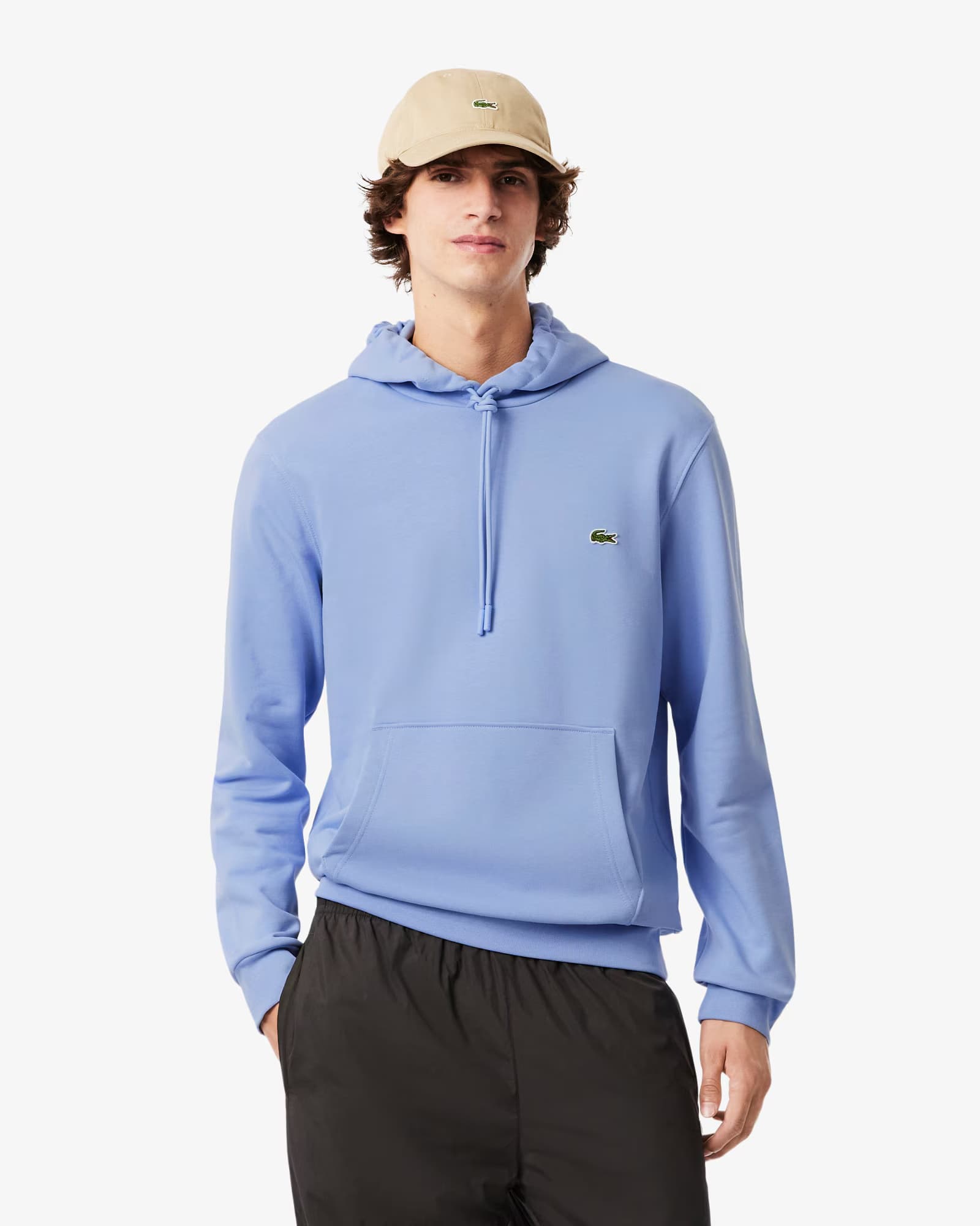 Lacoste Classic Fit polár kapucnis pulóver