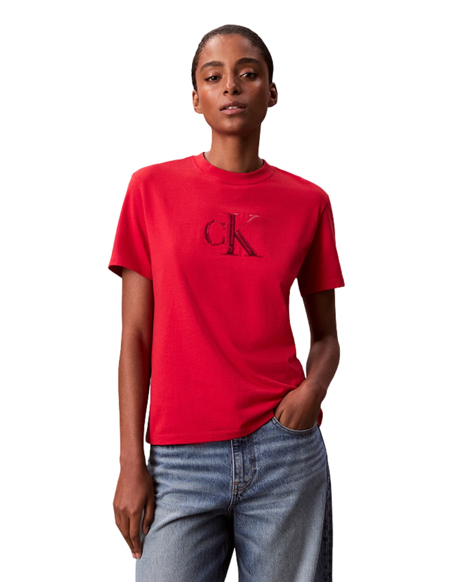 Calvin Klein SS Sequin Graphic Tee