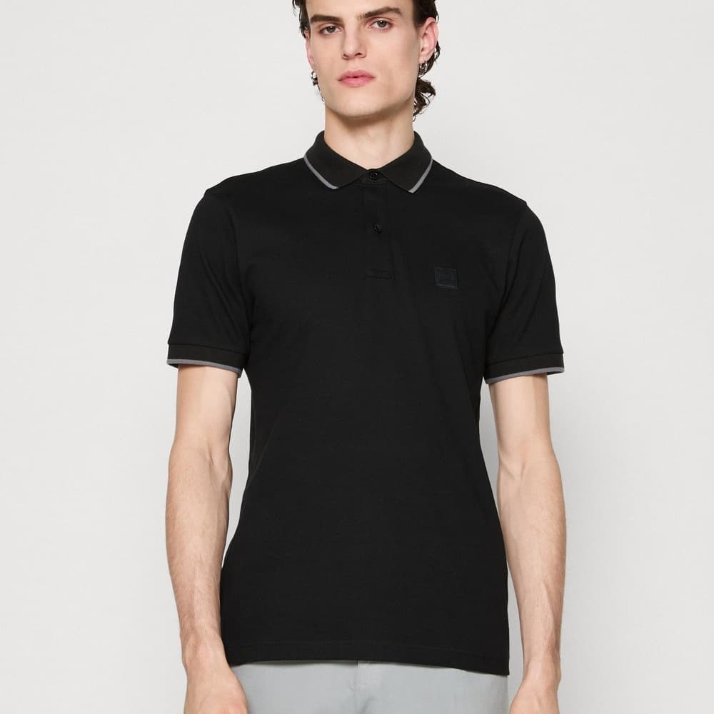 BOSS Passertip Slim-Fit Polo Shirt Black — detail