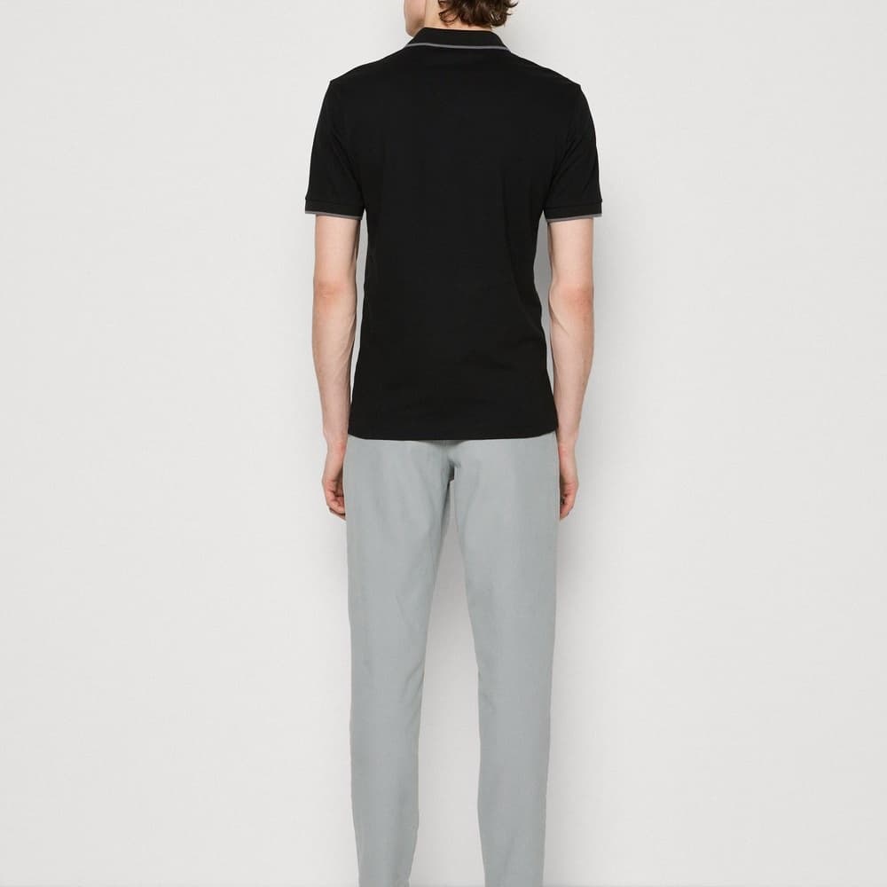 BOSS Passertip Slim-Fit Polo Shirt Black — model shot